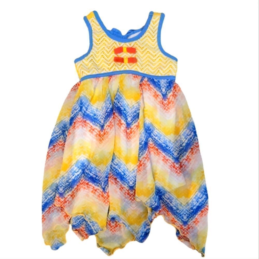 EC JONA MICHELLE HANKERCHIEF DRESS W/LACE AND BOWS SZ.3T